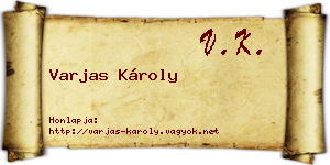 Varjas Károly névjegykártya